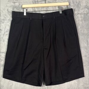 NWT New Perry Ellis Portfolio Soft Black Pleated Shorts w/Pockets Size 38